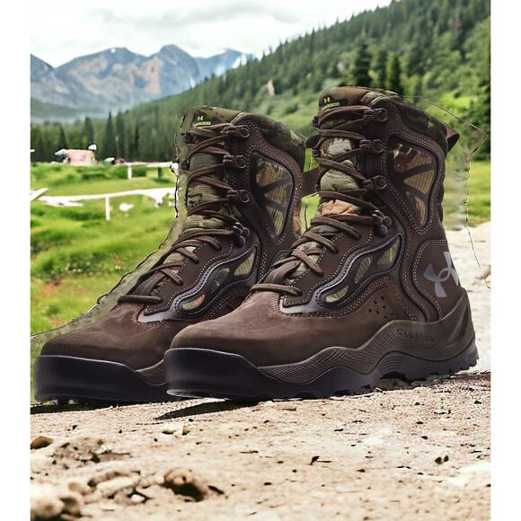 Under Armour UA Charged Raider Leather Waterproof Tactical Boots Mens 8 NEW - Picture 1 of 12